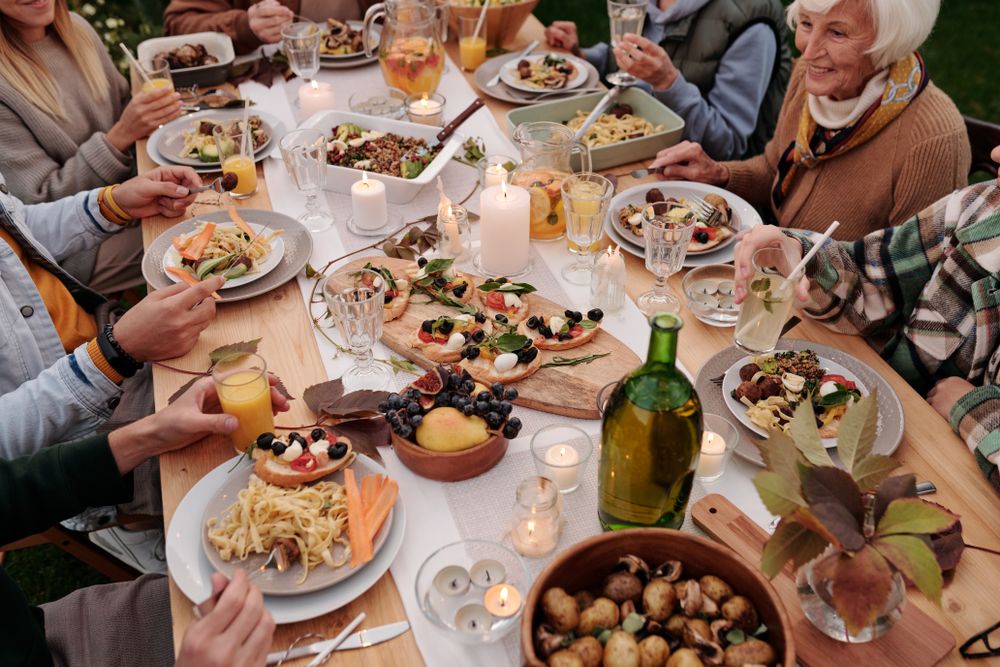 Guests enjoying dinner service